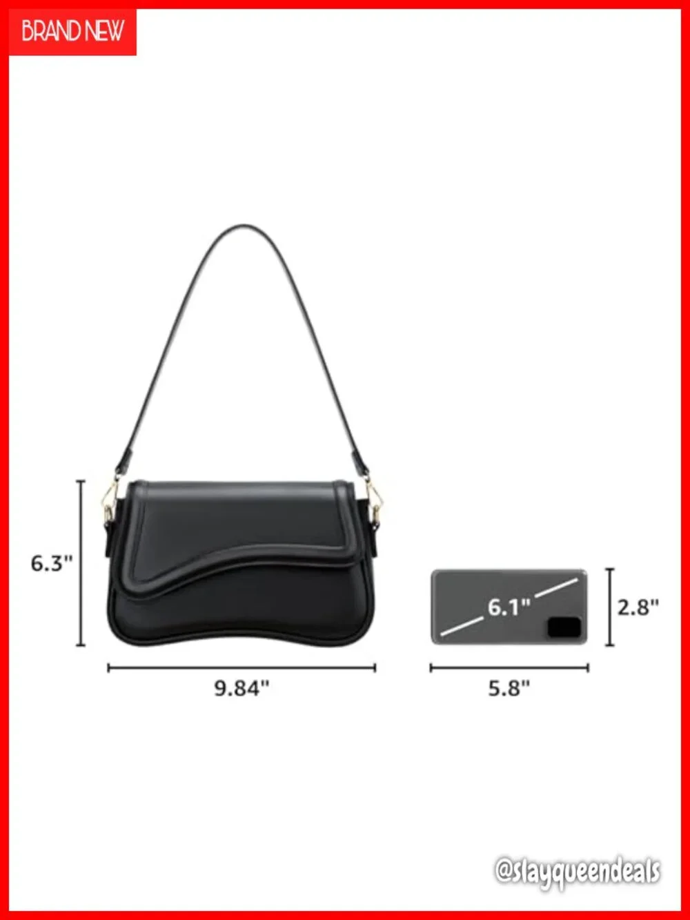 PU Leather Hobo Shoulder Bag Mini Clutch Crossbody with Gold Chain